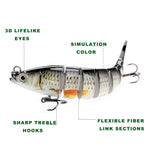 Fishing Lures - Multi Jointed Sinking Wobblers for Minnow Trout