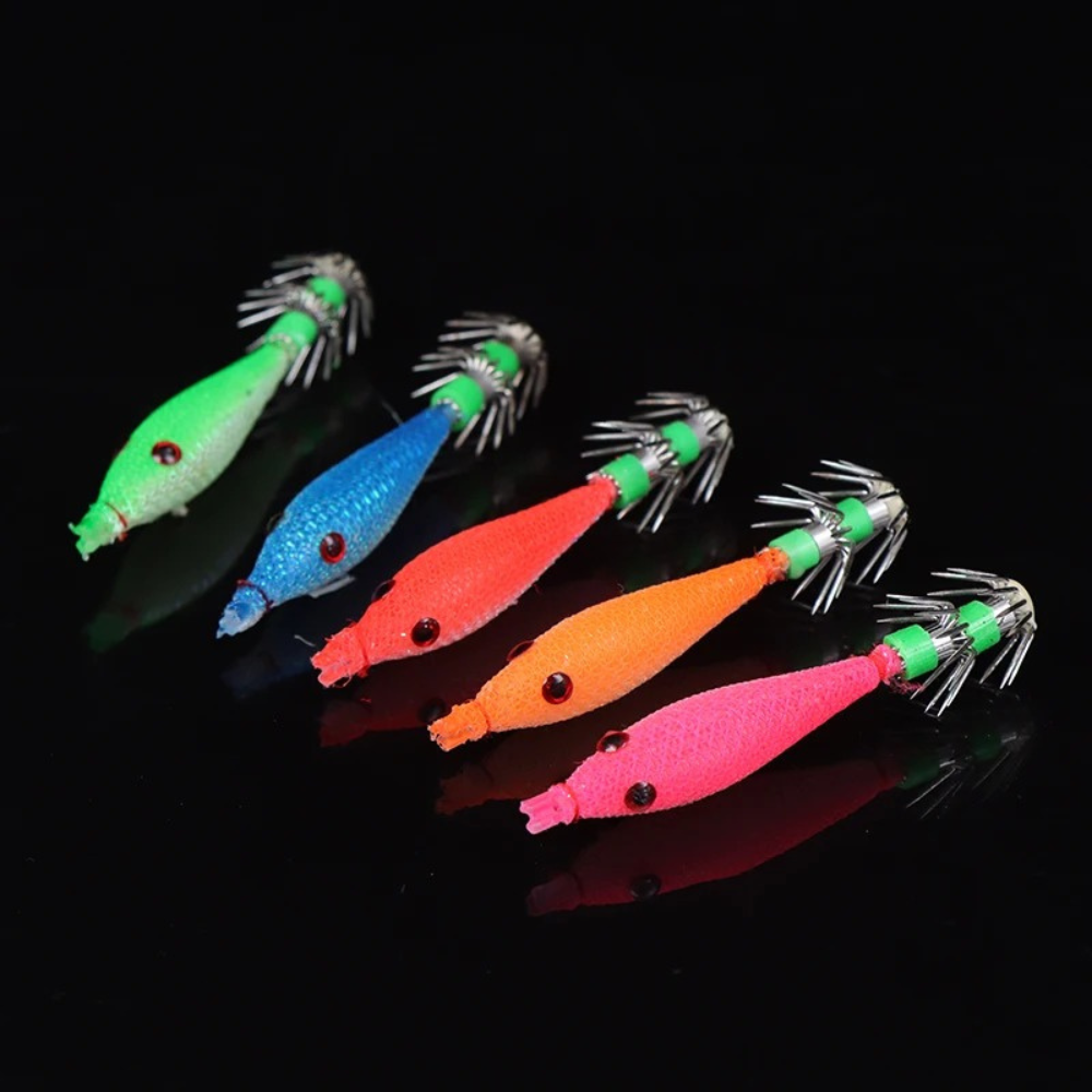 Fishing Lures - Tackle  Squid Jigs with  Hook Soft Fishing Squid