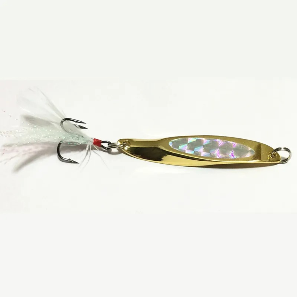 Fishing Lures - Artificial Laser Beveled Sequins Sequined Gold Silver Spoon Lure Fishing