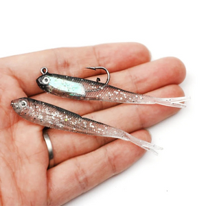 Fishing Lures - Split Tail Lead Fish Swimbaits with Hooks Silicone Artificial