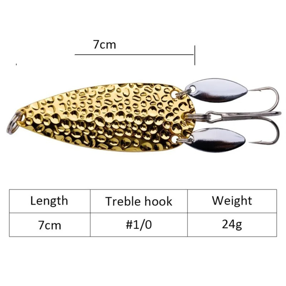 Fishing Lures - Metal Spoon Spinnerbait Double Rotating