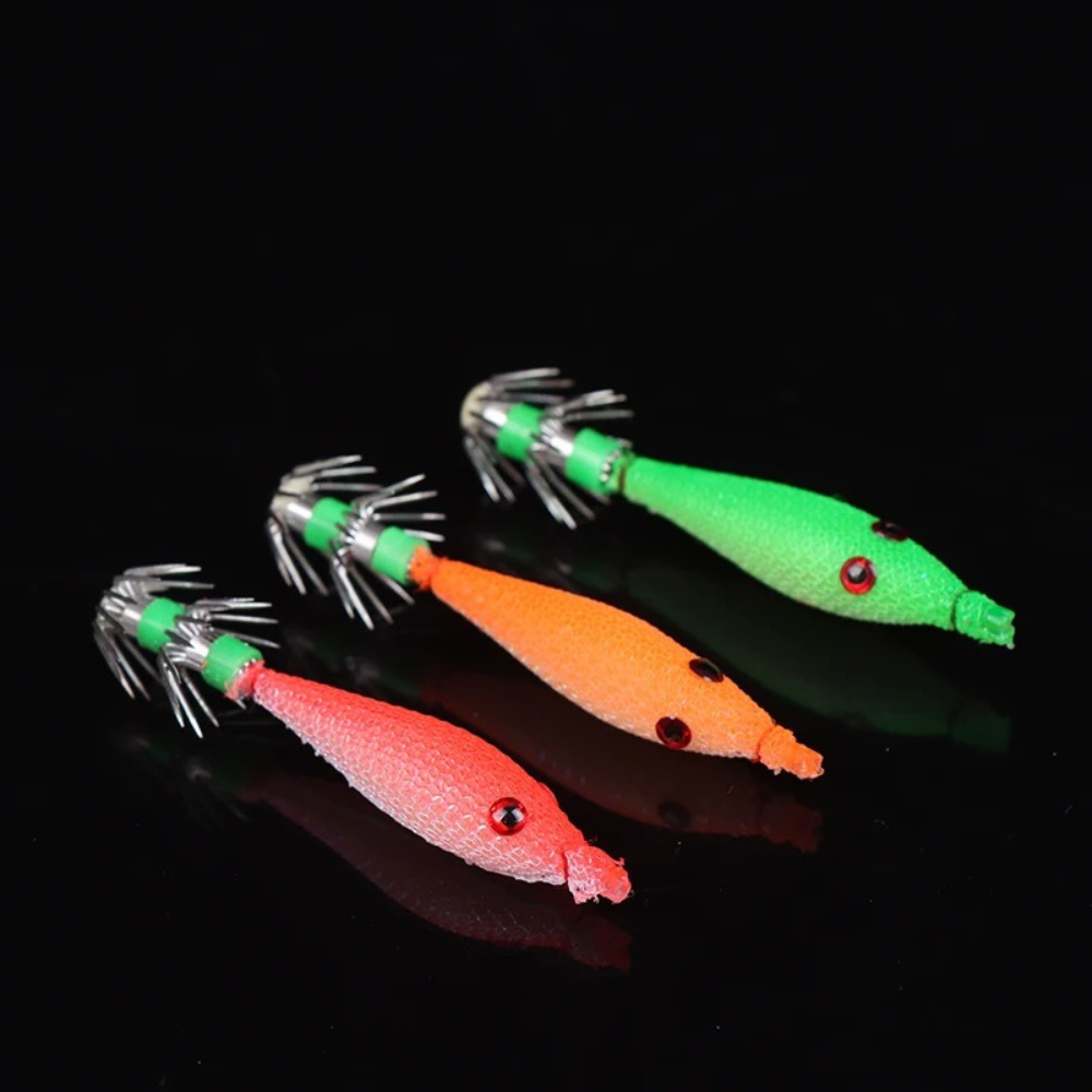 Fishing Lures - Tackle  Squid Jigs with  Hook Soft Fishing Squid