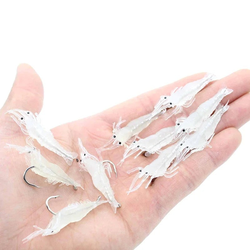 Fishing Lures -Luminous Shrimp Silicone Artificial Bait Simulation Soft Prawn