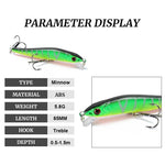 Fishing Lures - Minnow Fishing Lure 3D Eyes - Crankbait Wobblers Artificial Hard Bait Bass