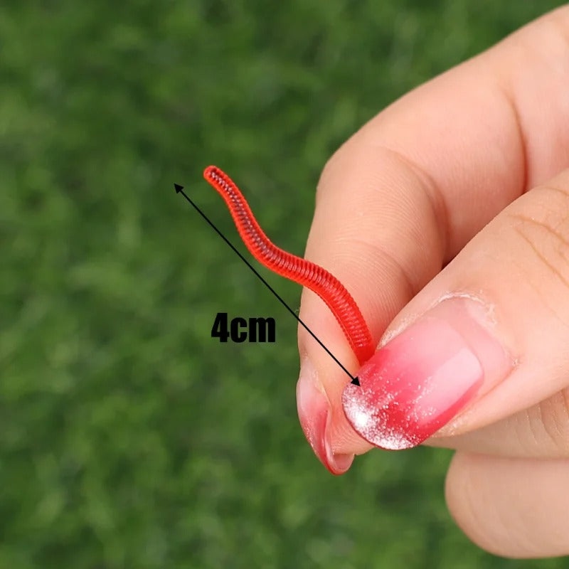 Fishing Lures - Red Worm Soft Lure Earthworm Winter Fishing Silicone Artificial Bait