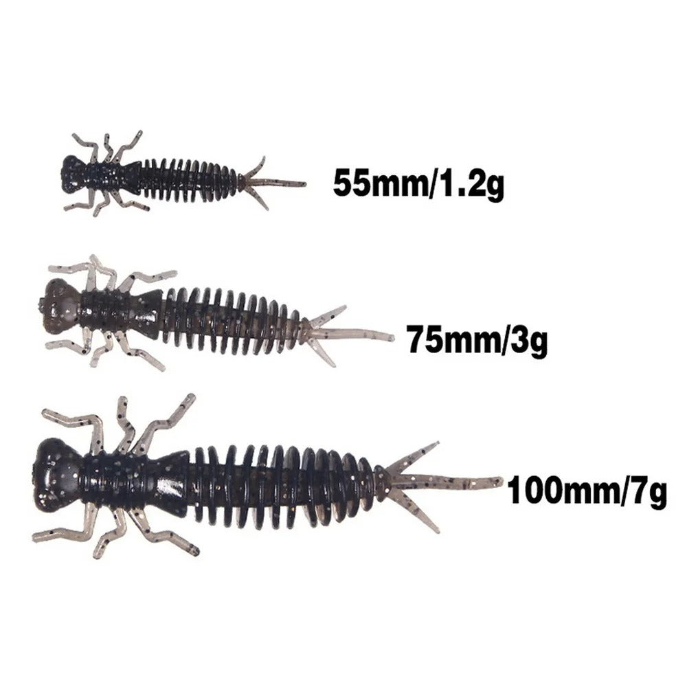 Fishing Lures - Worm Larva Soft Lures - Artificial Plastics Silicone Bait Swimbait Jigging Wobblers Bass Carp Pesca Fishing Tackle