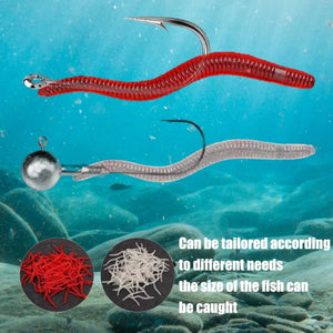 Fishing Lures - Red Worm Soft Lure Earthworm Winter Fishing Silicone Artificial Bait