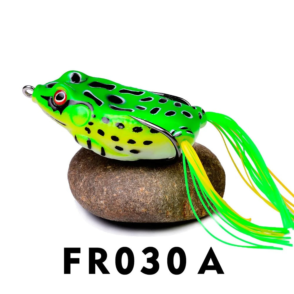 Fishing Lures - Soft Tube Bait Plastic Fishing Lure with Fishing Hooks Topwater Ray Frog Artificial 3D Eyes