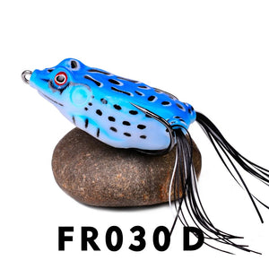 Fishing Lures - Soft Tube Bait Plastic Fishing Lure with Fishing Hooks Topwater Ray Frog Artificial 3D Eyes