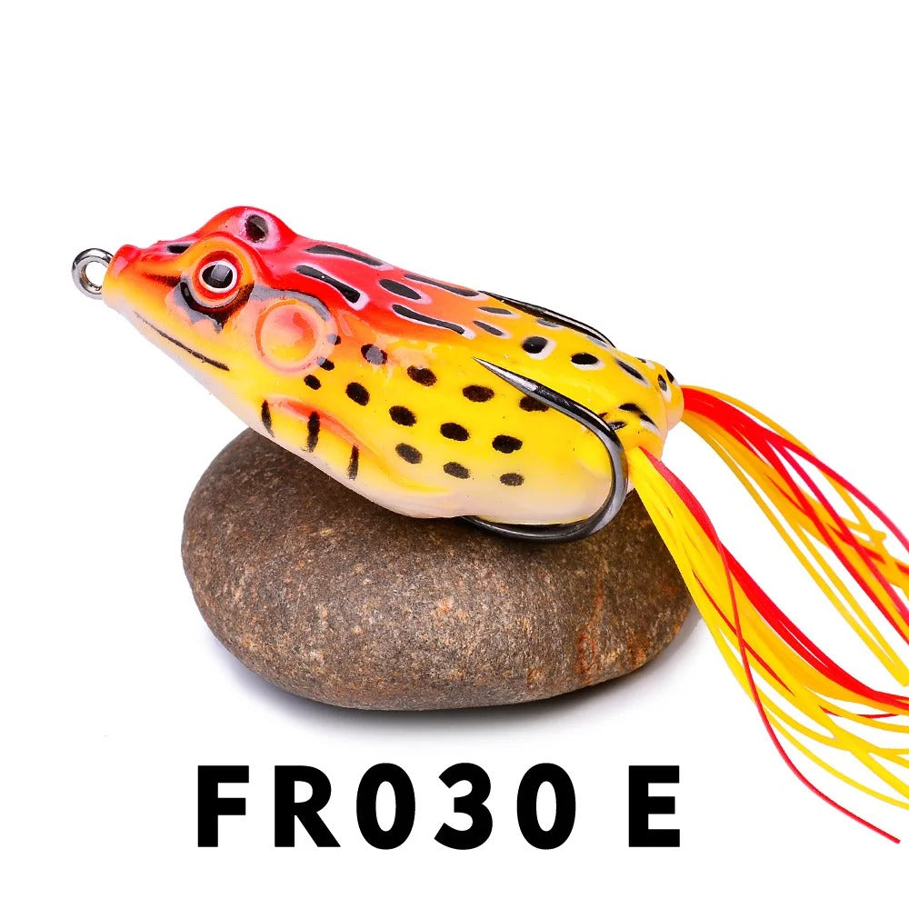 Fishing Lures - Soft Tube Bait Plastic Fishing Lure with Fishing Hooks Topwater Ray Frog Artificial 3D Eyes