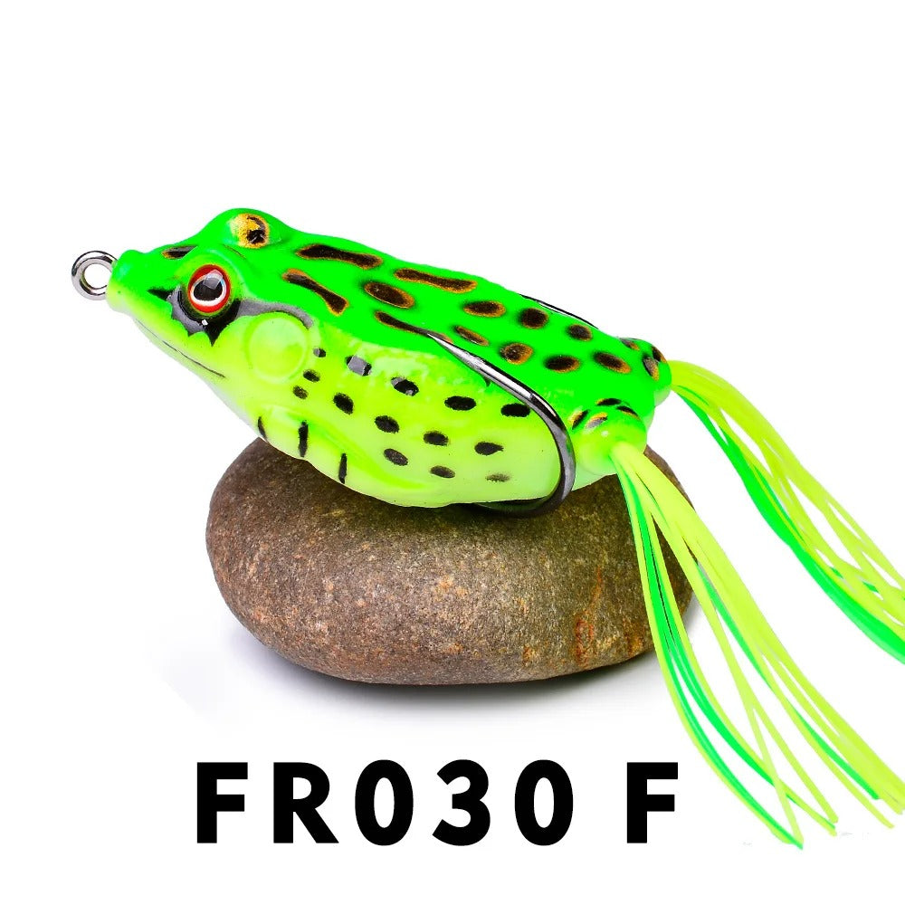 Fishing Lures - Soft Tube Bait Plastic Fishing Lure with Fishing Hooks Topwater Ray Frog Artificial 3D Eyes