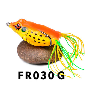 Fishing Lures - Soft Tube Bait Plastic Fishing Lure with Fishing Hooks Topwater Ray Frog Artificial 3D Eyes